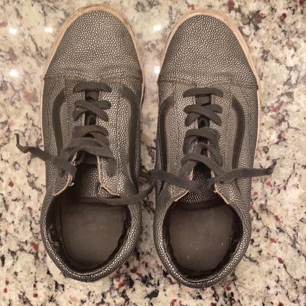 Metallic Grey Low Top Vans